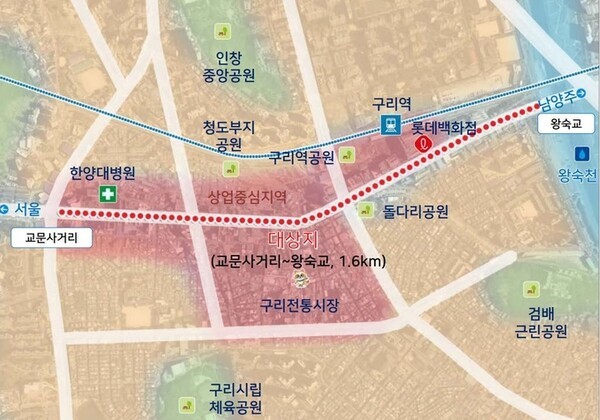 준공을 앞둔 전주 지중화와 걷고싶은 거리 위치도
