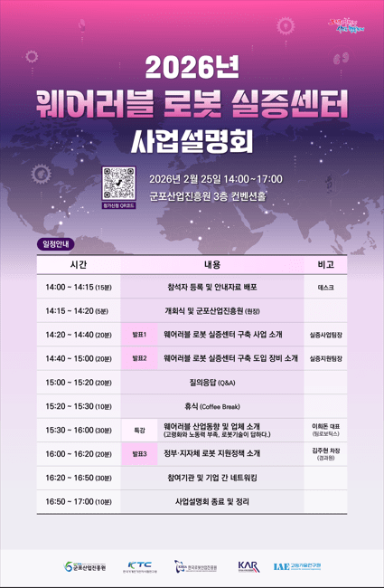 군포산업진흥원, '웨어러블 로봇 실증센터 사업설명회' 열려 - 뉴스 썸네일 이미지