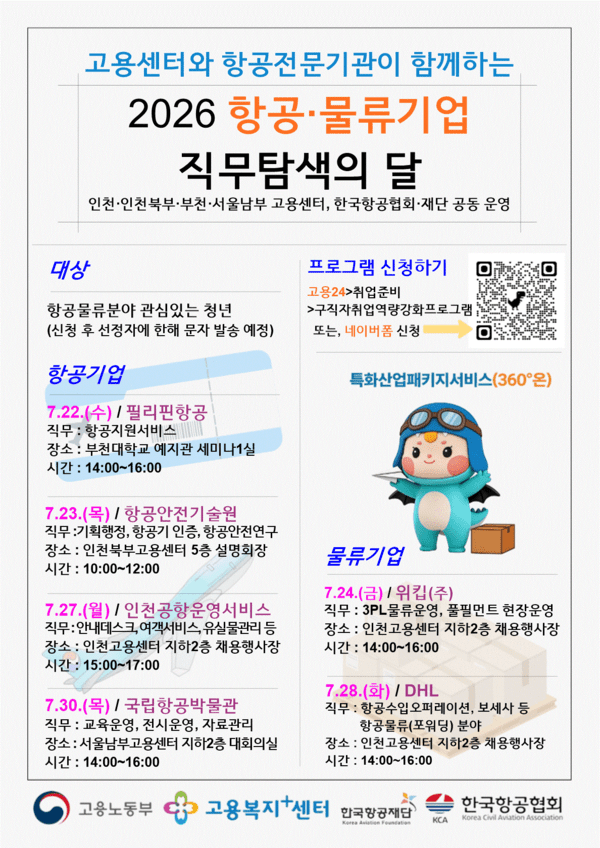 중부고용노동청, 청년 대상 항공·물류 직무탐색 프로그램 마련 - 뉴스 썸네일 이미지